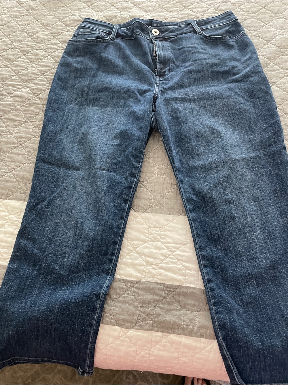 J Jill Dark Blue Straight-Leg Jeans 14p